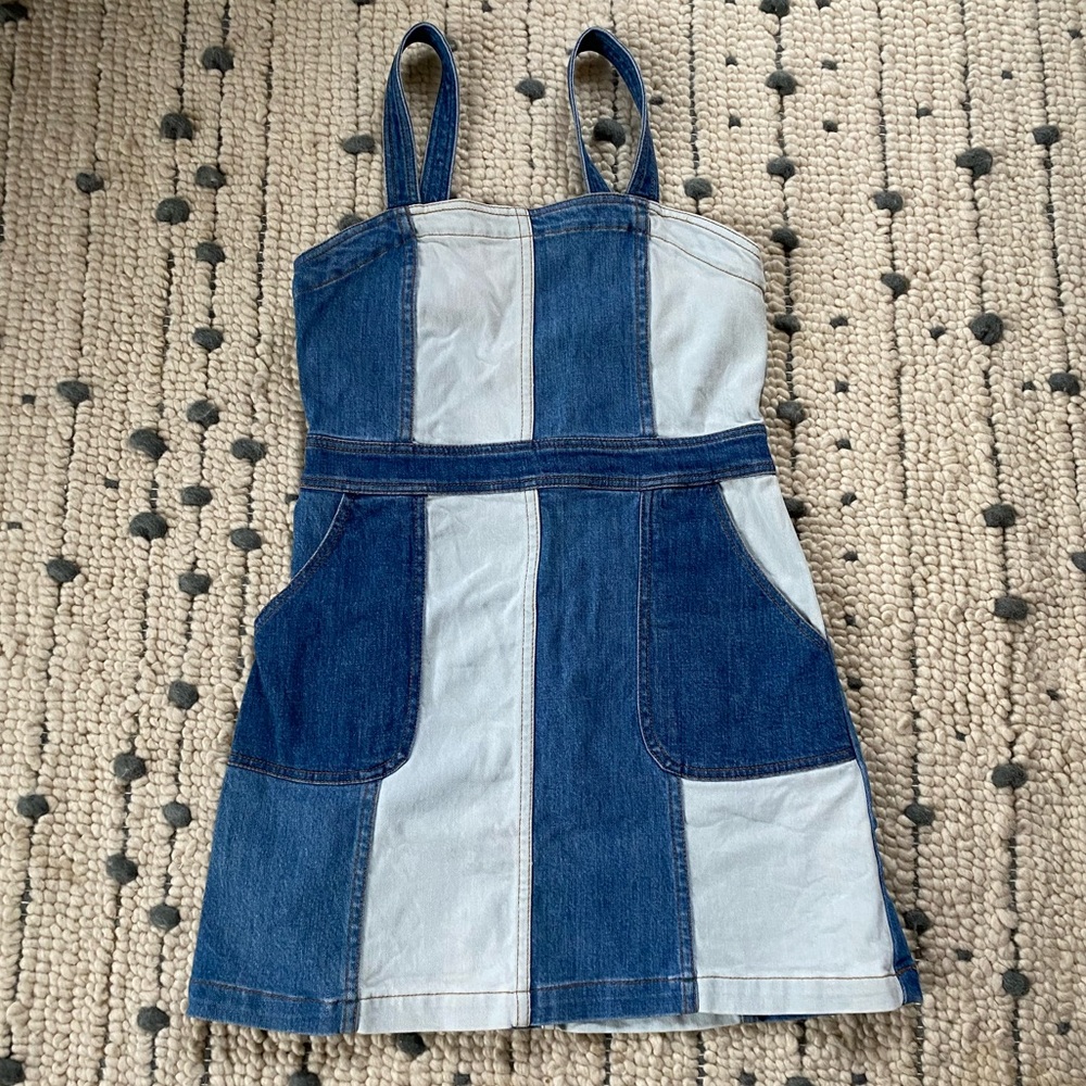 Denim overall dress